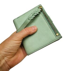 Fossil Mini Bifold Snap Wallet Small Mint Green Tassel